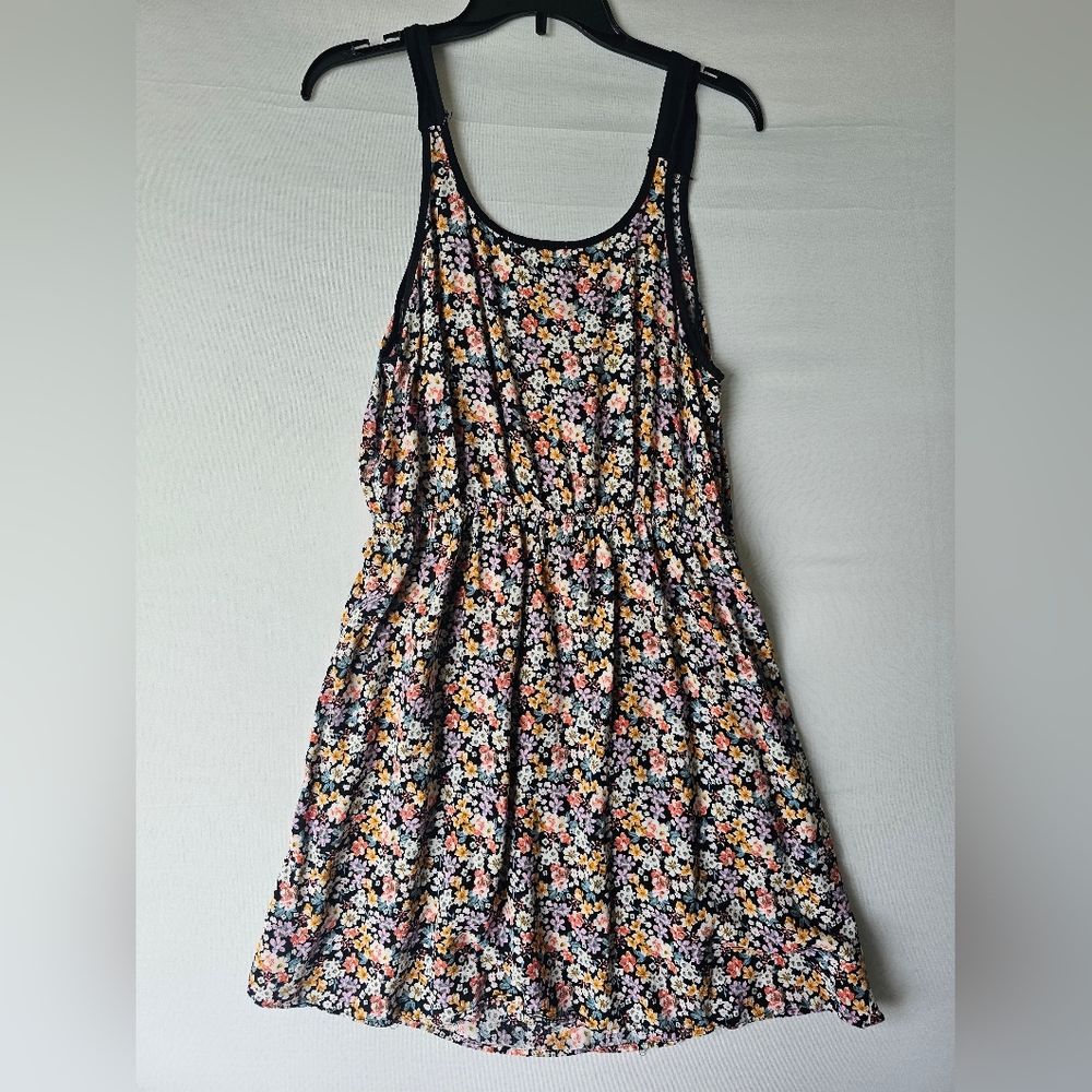 J for Justify Floral Tank Dress in Black with Pink, Yellow, White Flowers - Picture 6 of 11